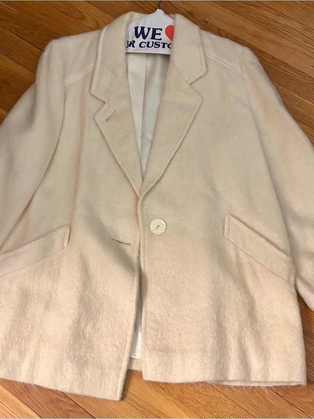 Talbots, Cream Mohair and Wool Lined Jacket, size 14